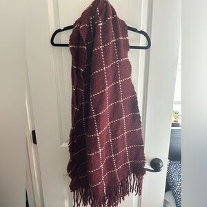 Burgundy Plaid BP. Scarf